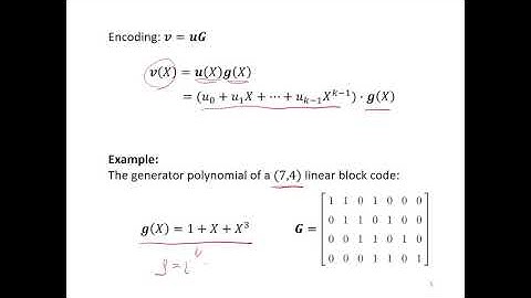 錯誤控制編碼：(5) 循環碼，編碼;  Error Control Coding: Cyclic Code, Encoding