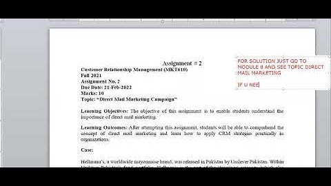 MKT610 SOLVED ASSIGNMETN 2 FALL 2021 || MKT610 ASSIGNMENT 2 SOLUITON FALL 2021