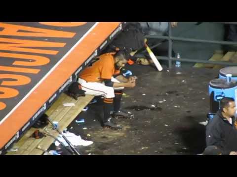 Sergio Romo gets the hook after a blown save.