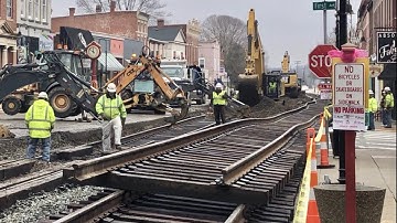 Street Running Track Replacement!  First Trains Over New Railroad Tracks Included!  My Full Video