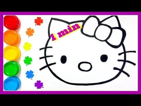 comment-dessiner-et-colorier-hello-kitty-pour-bébé--vidéo-éducative-|-eva-dessin-pour-bébé-☆