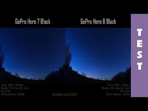 GoPro Hero8 night lapse test vs. GoPro Hero7 | Moonless Night | 4K