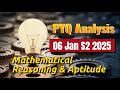 03 Maths PYQ || PYQ Analysis of Mathematical Reasoning &amp; Aptitude 6th Jan Shift 2 By Michael Khamnam