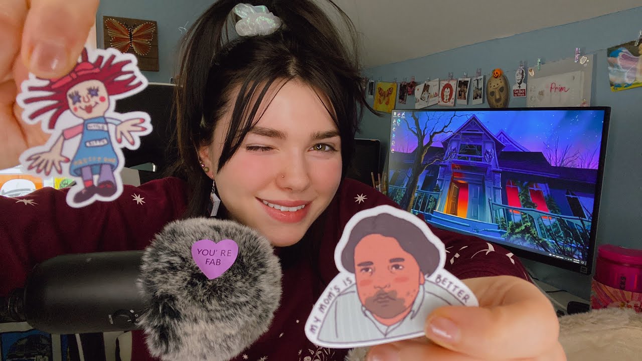Matilda Stickers & Goosebumps Earrings 💕 ASMR Sleepy Tingles 💕