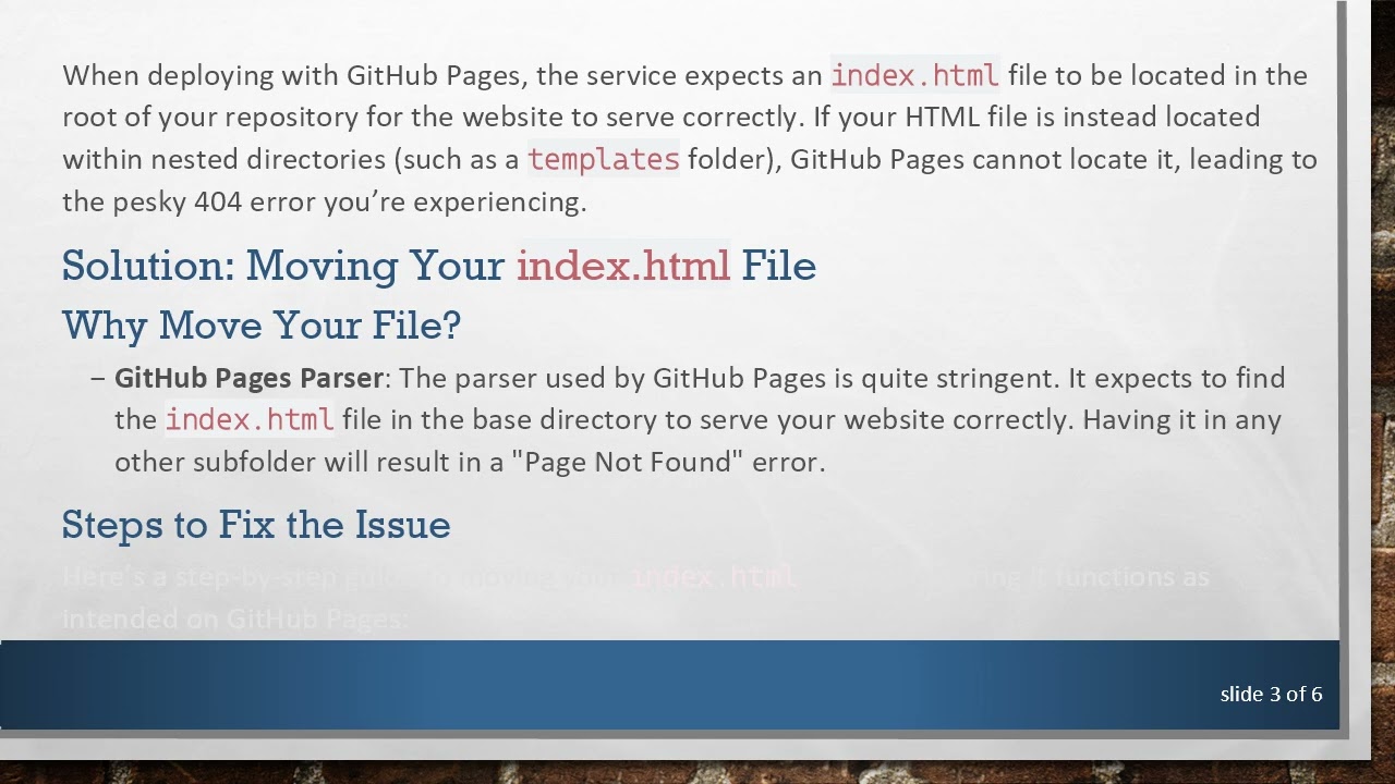 How to Deploy Your Webpage to GitHub Pages When Your HTML File is in the Templates Folder