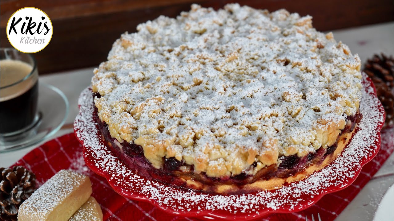 Ruckzuck Streuselkuchen mit Kirschen und Marzipan / Einfacher ...