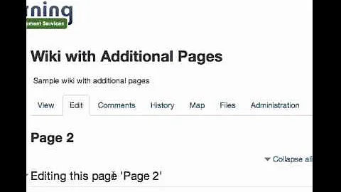 Adding Moodle Wiki Pages