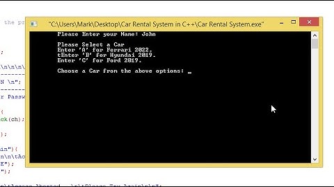 Simple Car Rental System in C++