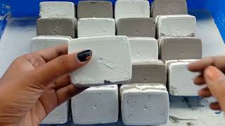 Black and white cement bars soft powdery crumbling  Satisfying video| ASMR Love Cement