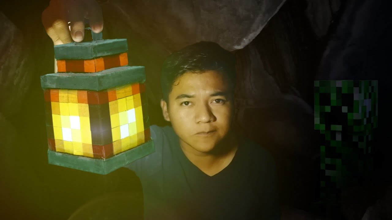 Lámpara de Minecraft con forma de Creeper