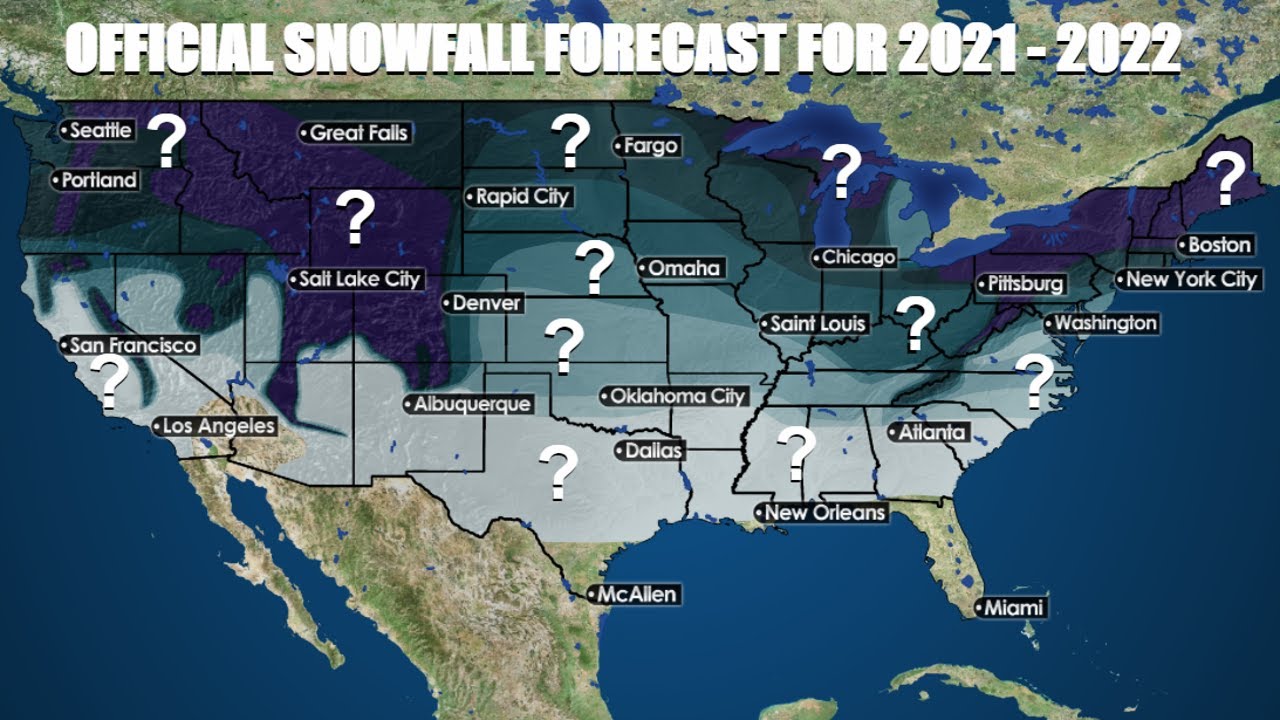 Official Snowfall Forecast For 2021 - 2022 - YouTube