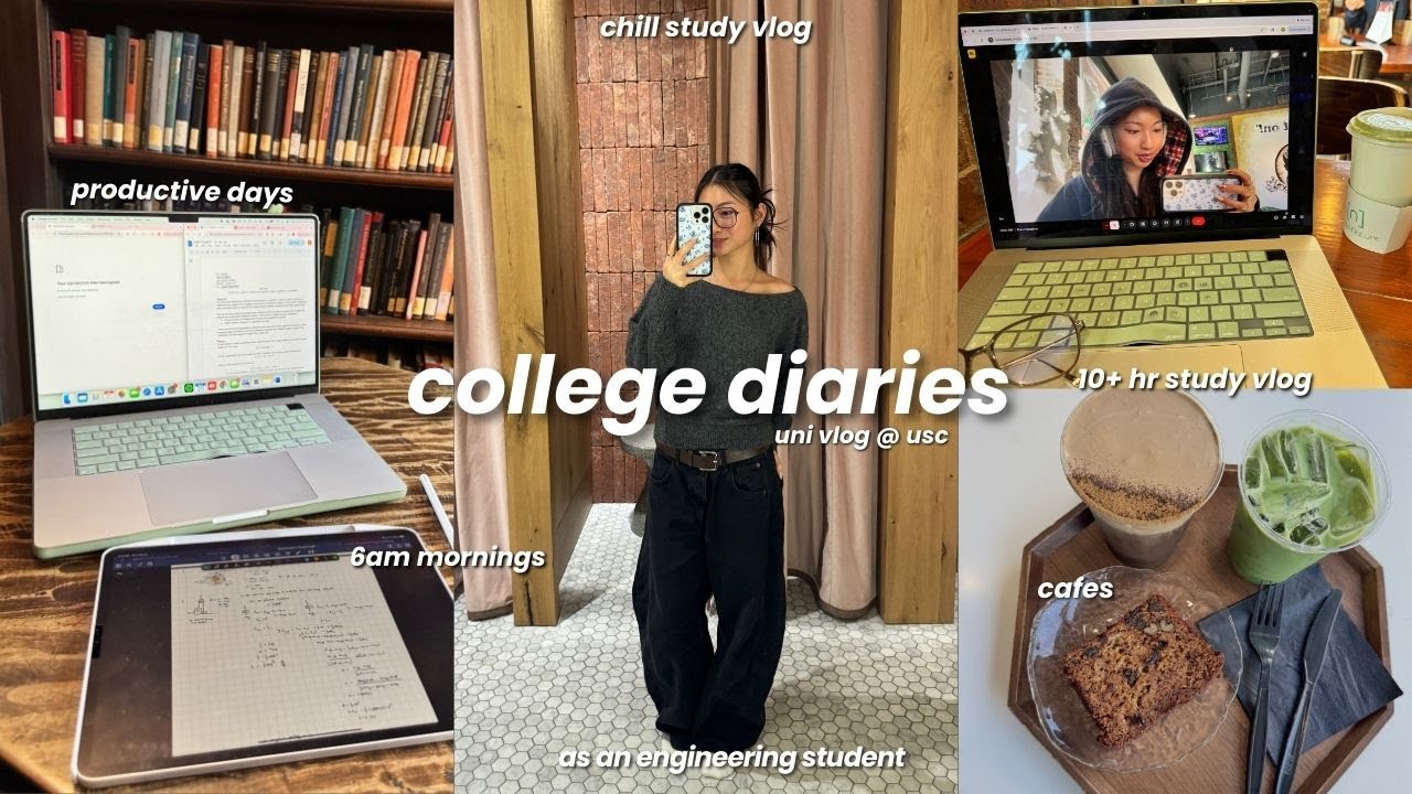 productive uni vlog @ usc 🍂 | study days, cafe hopping, friends