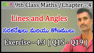 Lines and Angles  | Exercise - 4.3 / P3 | 9th Class Maths | Chapter - 4 | Nivas Info