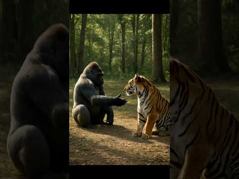 호랑이에게 손 가르치는 고릴라 Gorillas Teaching Hands to Tigers