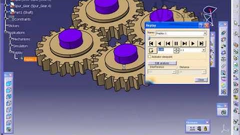 Spur Gear Simulation in Catia V5 DMU Kinematics