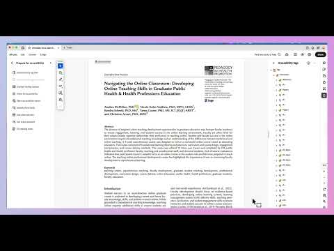 PDF Remediation: Tagging and Checking for Accessibility in Adobe Acrobat Pro