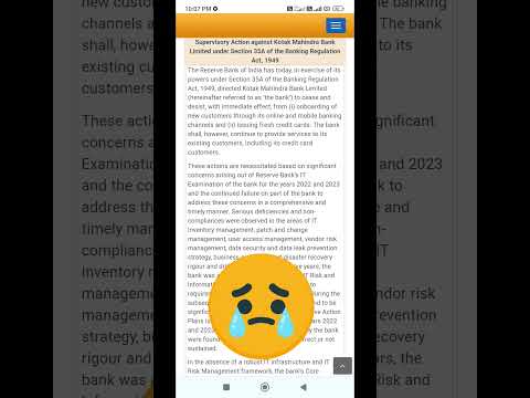 Kotak Mahindra Bank Bad News 😭😭RBI Banned Account and Credit cards