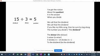 Division Vocabulary & Chants