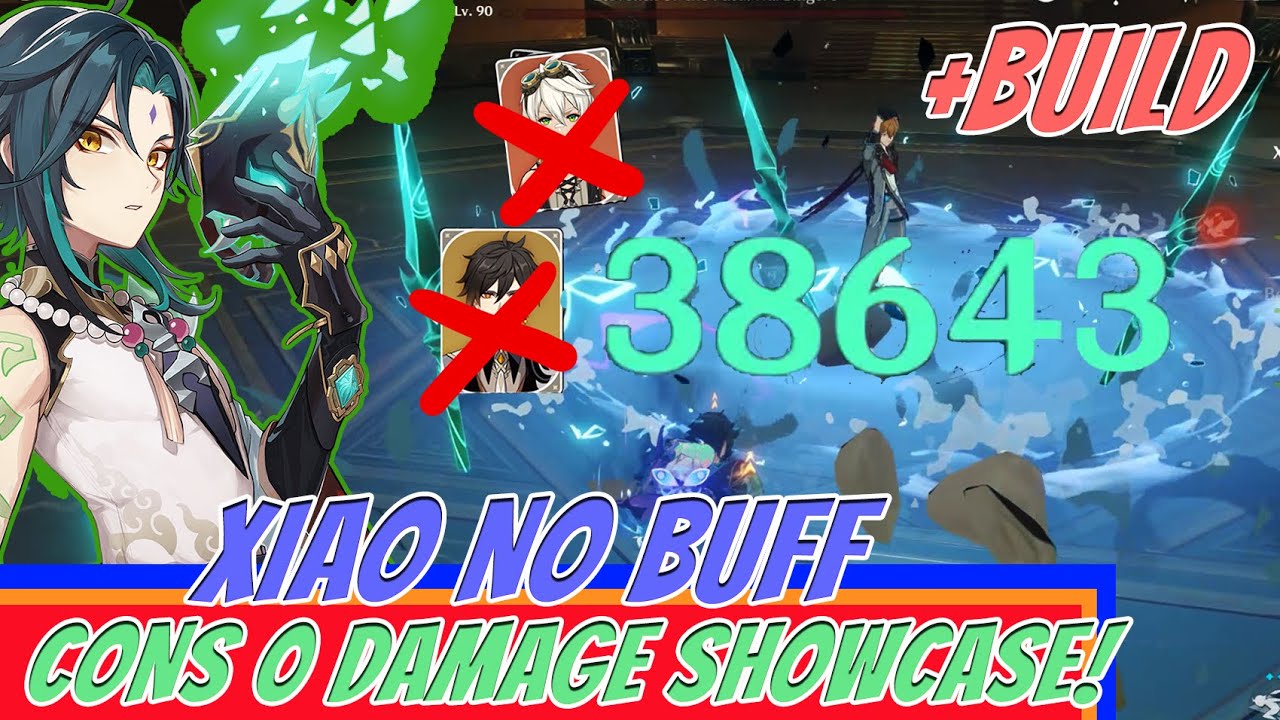 REVIEW DAMAGE XIAO TANPA BUFF CONS 0 38K? XIAO DAMAGE NO BUFF SHOWCASE