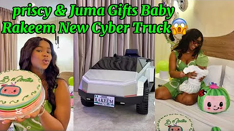 Juma Jux & Priscilla Gifts Baby Rakeem Cyber Truck To Celebrate His 3 Months Milstone