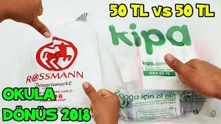 50 TL vs 50 TL Challenge - Okula Dönüş Kırtasiye Alışverişi - Back To School 2018 Okul Çantası