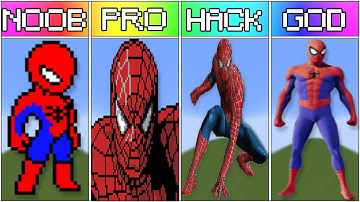 Pixel Art | NOOB vs PRO vs HACKER vs GOD | Spiderman in Minecraft