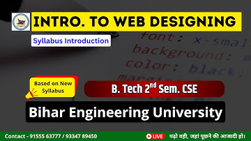 Intro. to Web Designing || Syllabus Introduction || 2nd Semester CSE & Specialization || BEU Patna
