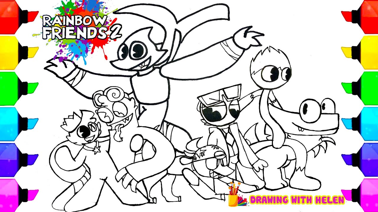 Yellow Rainbow Friends 2 Coloring Pages