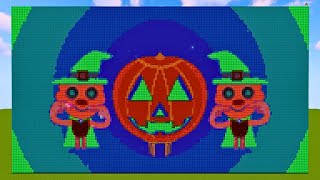 Noodle & Pals Can You Make AHappyFace Jack-O'-Lantern|Minecraft Pixel Art Build|Kksaly Copus Effects