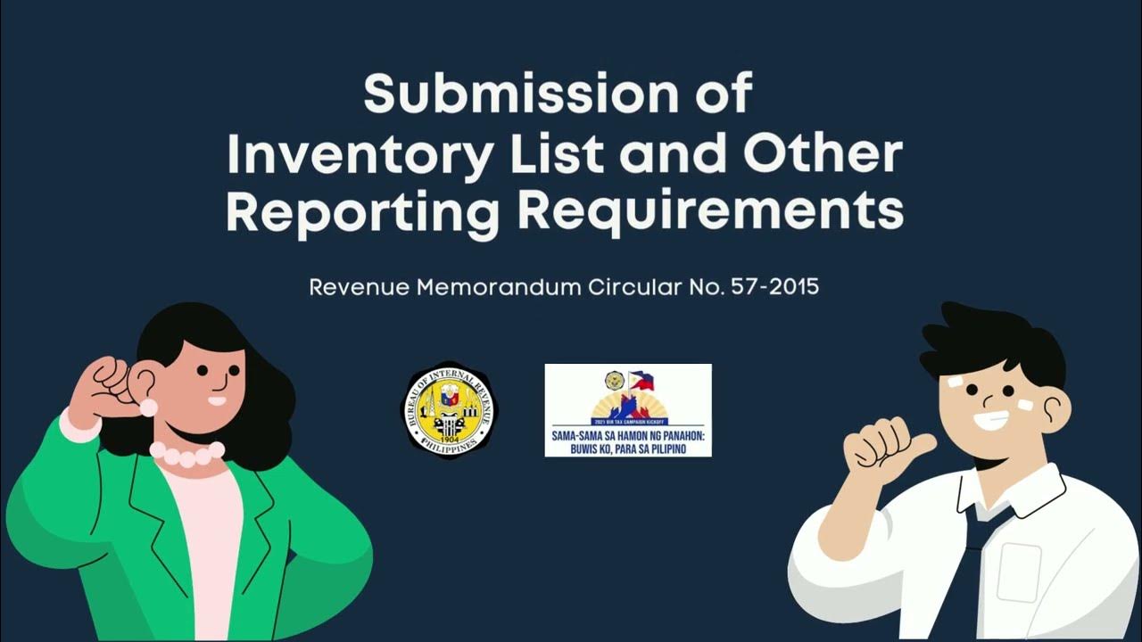 How to submit Inventory List and Other Reporting Requirements under RMC