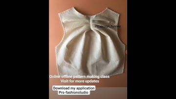 front neck pleated crop top| crop top pattern making for beginners✅| #patternmaking #onlineearning
