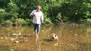 Jay & Ruby in creek