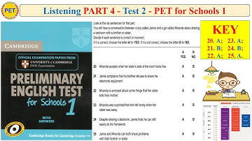 PET 1 Listening Part 4 Test 2 (Transcript + Key)