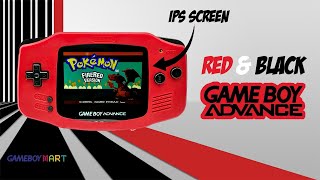 Red and Black Game Boy Advance with IPS Screen