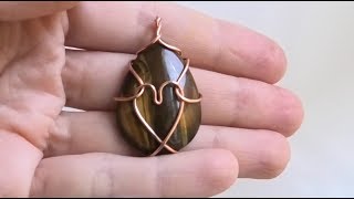 Simple Beginner Cabochon Wire Wrap Heart Pendant Using One Piece of  Round Wire