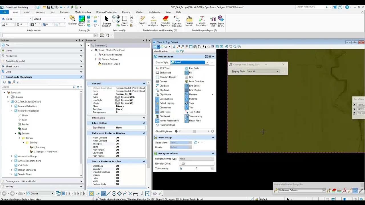 OpenRoads Designer Drape Raster Images onto Terrain Model Triangles
