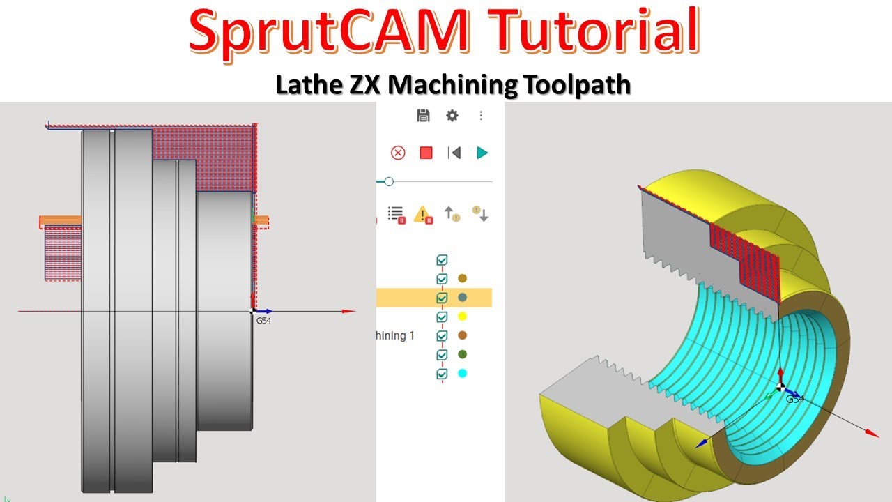 SprutCAM Tutorial #53 | How to Toolpath Lathe ZX Basic & ID Threading ...