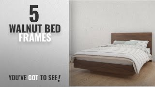 Top 10 Walnut Bed Frames [2018]: Nexera Alibi Platform Bed with Optional Modern Headboard