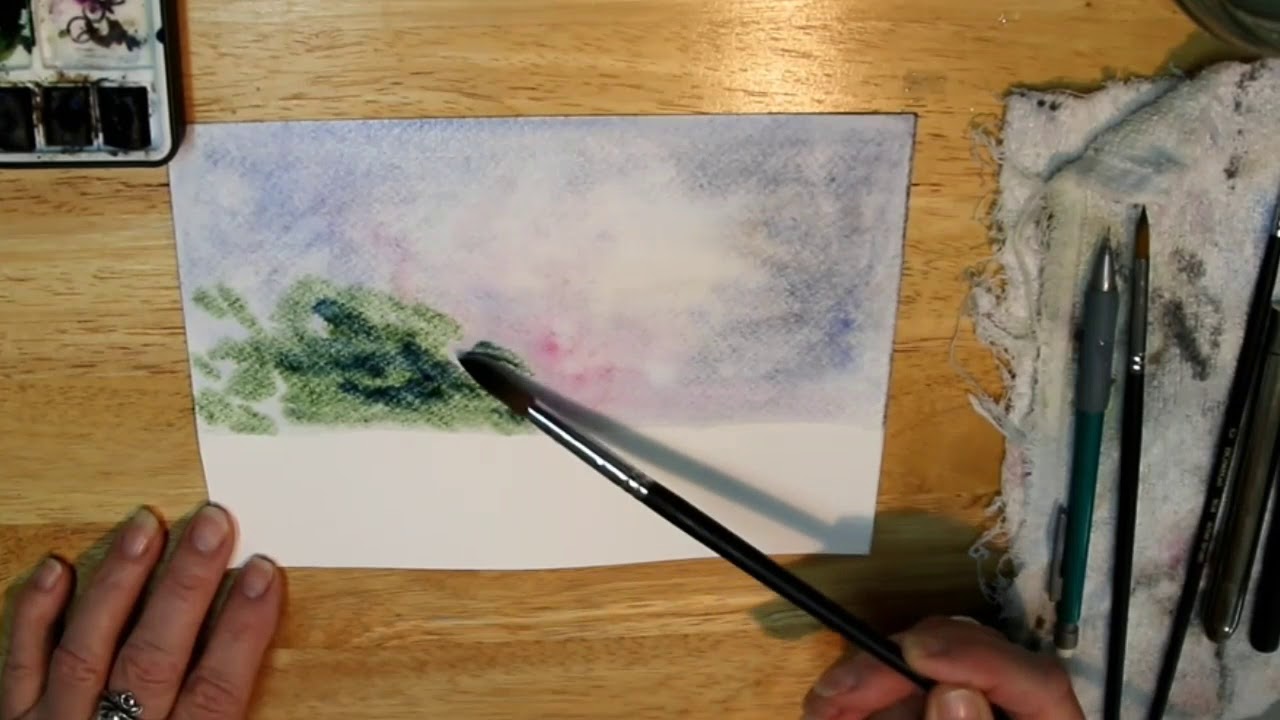 Watercolour Landscape tutorial Beginners - YouTube