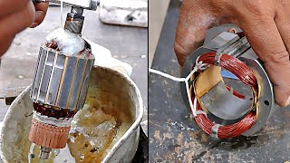 Rewinding Armature & Stator of a Circular Saw | Repairing of a Electric Circular Saw