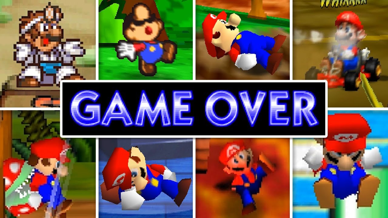 Evolution of Super Mario (Nintendo 64) Games Death Animations & Game Over Screens