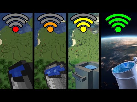 Видео: прыжок с водой с разным Wi-Fi в Майнкрафте