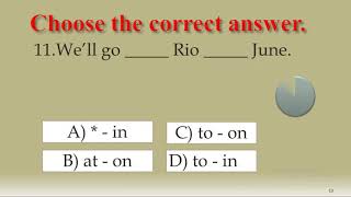 English Grammar Practice:Test #19:Past Simple/Linking verbs/Preposition:English Quiz:Elementary Test