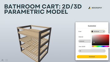 Bathroom Cart 2D/3D Parametric Model/ BeeGraphy 3D Model Marketplace/ BeeGraphy 3D Configurator