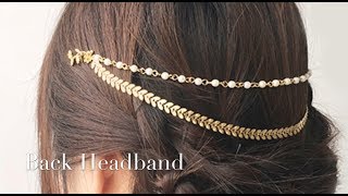 How to make a cute back headband | DIY accessory /葉とパールのバックカチューシャ