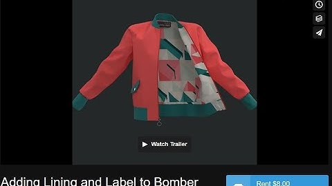 CLO3D COURSE adding lining to bomber jacket trailer