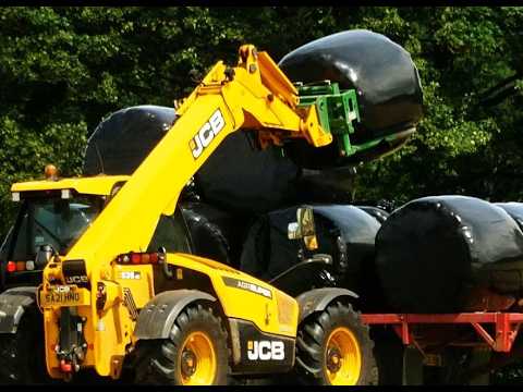 JCB Collecting Bales