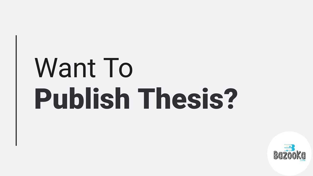 publish your thesis as a book