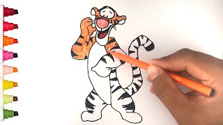 Disney Winnie the Pooh Coloring Pages | Tigger Colouring Pages for Kids