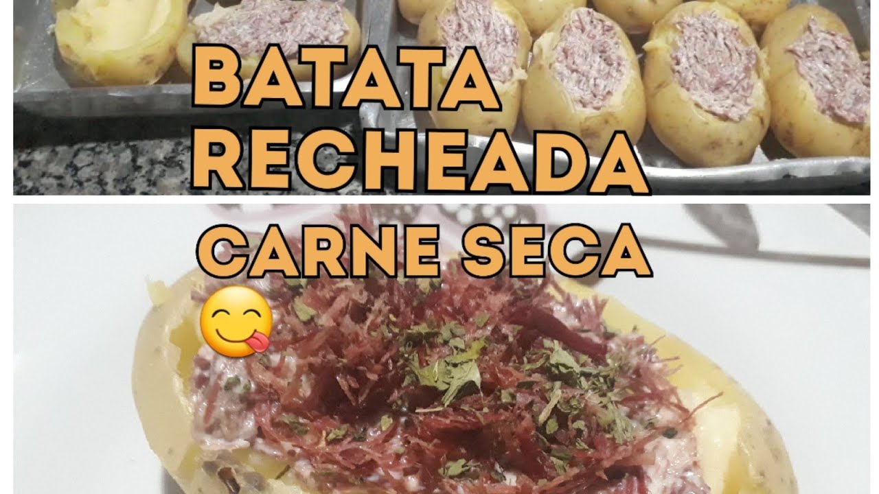 Batata recheada de carne seca uma delícia adoro...